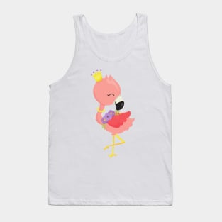 Princess Flamingo, Cute Flamingo, Crown, Flowers Tank Top